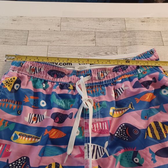 Wes And Willy Swim Shorts Trunks Mens Large Multicolor Pull On Drawstring Beach - Picture 5 of 8